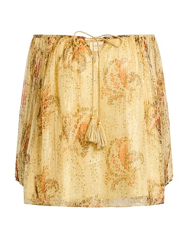 TOUPY Топ с открытыми плечами Хаки 90% Вискоза, 10% Металлическое волокно