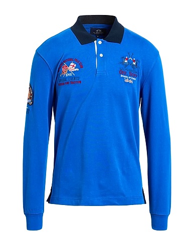 LA MARTINA Polo shirt Blue 100% Cotton