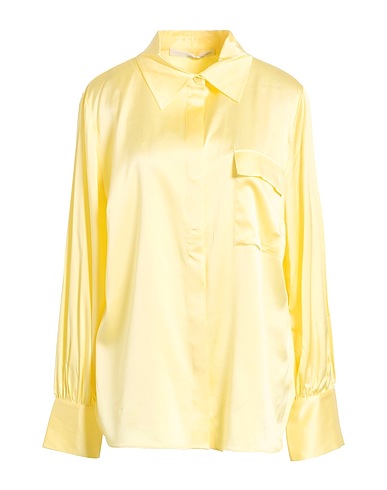 HERZENSANGELEGENHEIT Solid colour shirts & blouses Yellow 95% Silk, 5% Elastane