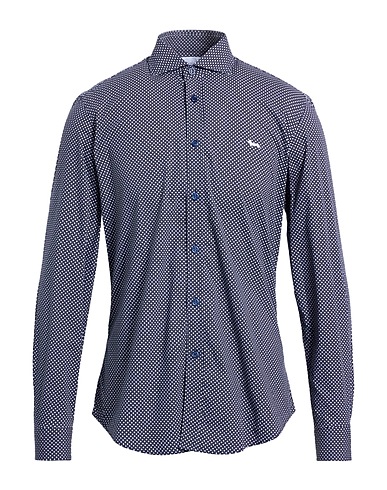 HARMONT & BLAINE Patterned shirt Midnight blue 95% Cotton, 5% Elastane