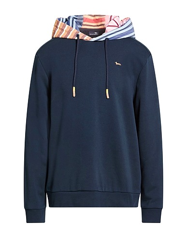 HARMONT & BLAINE Hooded track jacket  Navy blue 85% Cotton, 15% Polyester