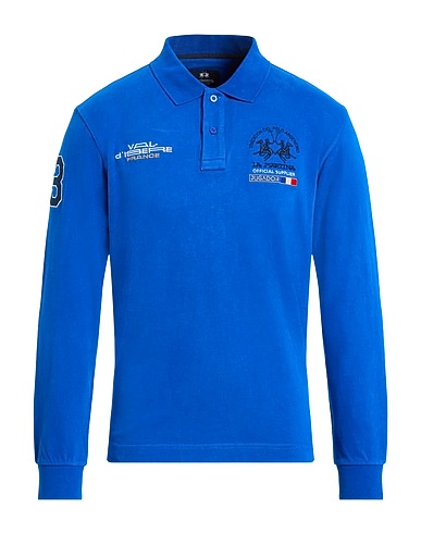 LA MARTINA Polo shirt Bright blue 100% Cotton