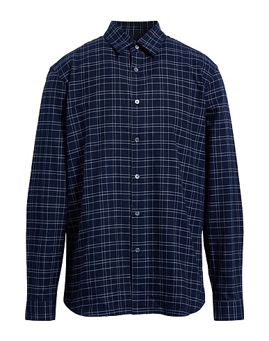 THEORY Checked shirt Midnight blue 100% Cotton