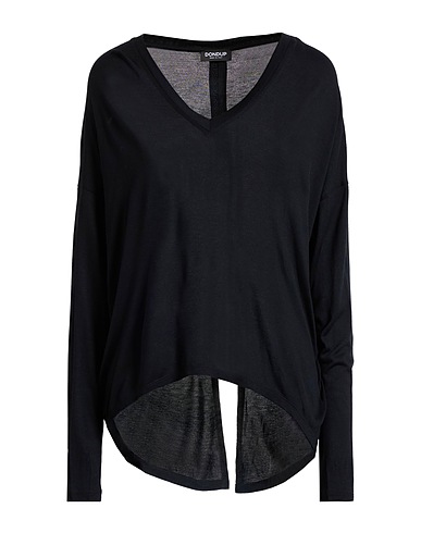 DONDUP T-shirt Black 62% Viscose, 34% Modal, 4% Silk