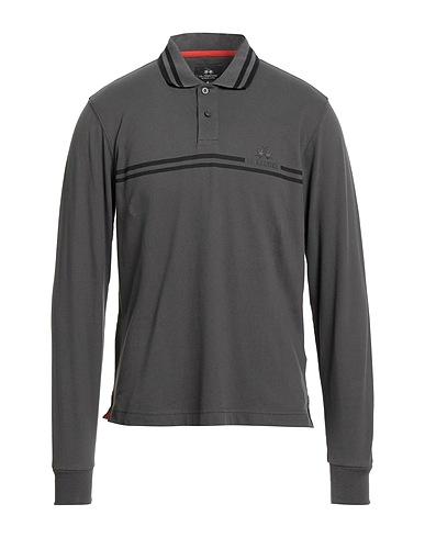 LA MARTINA Polo shirt Charcoal 95% Cotton, 5% Elastane