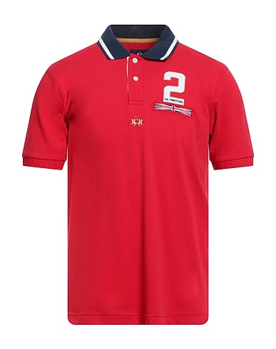 LA MARTINA Polo shirt Red 95% Cotton, 5% Elastane