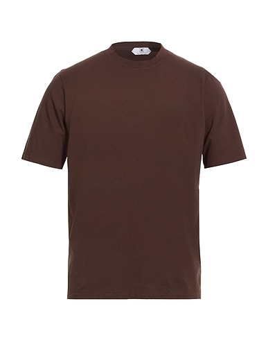 KIRED Basic T-Shirt Dark brown 92% Cotton, 8% Elastane