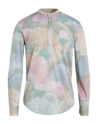 DANIELE ALESSANDRINI HOMME Patterned shirt 61% Cotton, 35% Polyamide, 4% Elastane