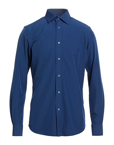 SCOTCH & SODA Solid colour shirt Midnight blue 93% Polyester, 7% Elastane