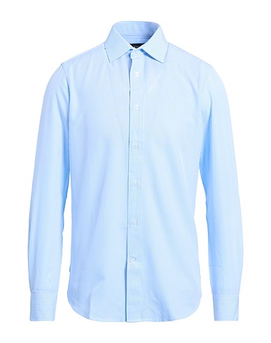 SCOTCH & SODA Striped shirt Sky blue 93% Polyester, 7% Elastane