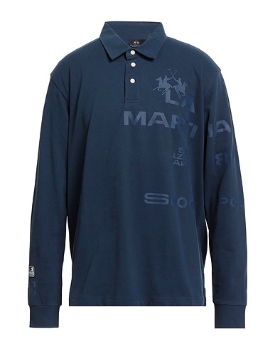 LA MARTINA Polo shirt Navy blue 100% Cotton