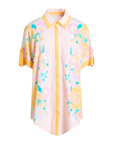 HERZENSANGELEGENHEIT Floral shirts & blouses Light pink 55% Linen, 45% Viscose