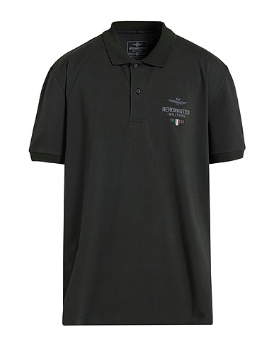 AERONAUTICA MILITARE Polo shirt Dark green 95% Cotton, 5% Elastane