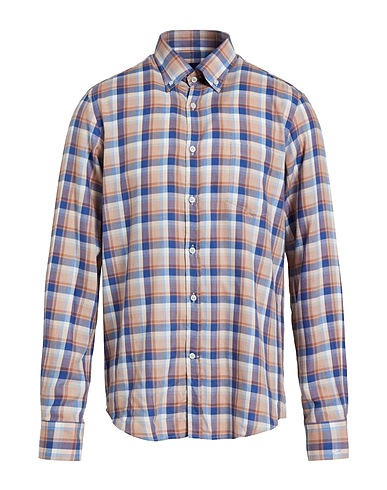 PAUL & SHARK Checked shirt Blue 55% Cotton, 45% Lyocell