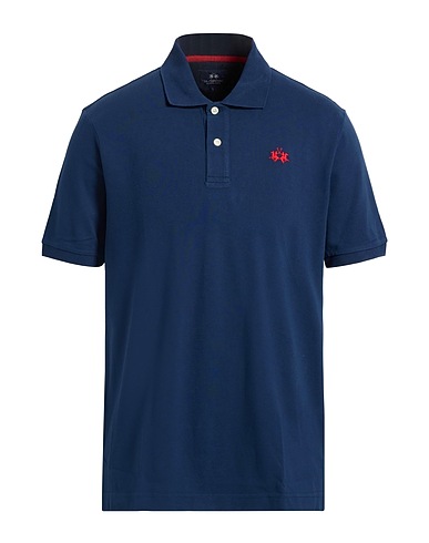 LA MARTINA Polo shirt Midnight blue 100% Cotton