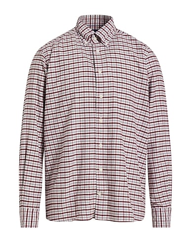 ETON Checked shirt Burgundy 60% Cotton, 40% Lyocell