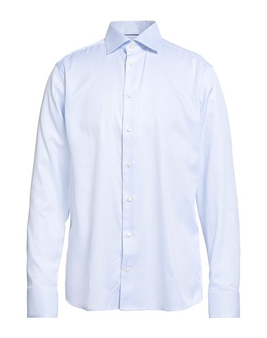 BARBA Napoli Solid colour shirt Sky blue 100% Cotton