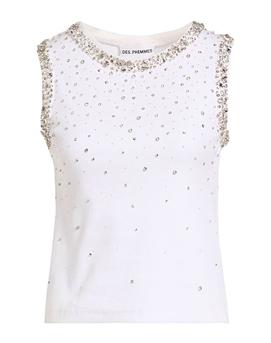 DES_PHEMMES Top White 75% Cotton, 20% Nylon, 5% Elastane