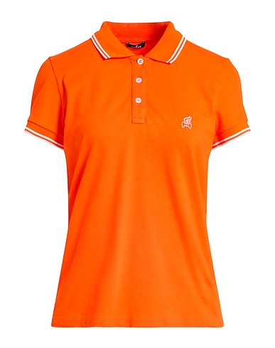 HOGAN Polo shirt Orange 96% Cotton, 4% Elastane
