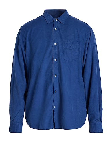 OFFICINE GÉNÉRALE Solid colour shirt Blue 80% Cotton, 20% Lyocell