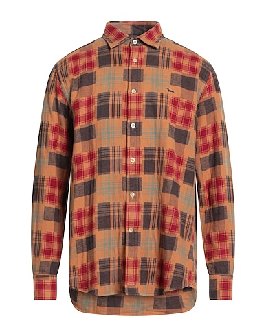 HARMONT & BLAINE Checked shirt Camel 100% Cotton