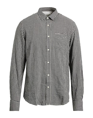OFFICINE GÉNÉRALE Checked shirt Black 99% Cotton, 1% Elastane