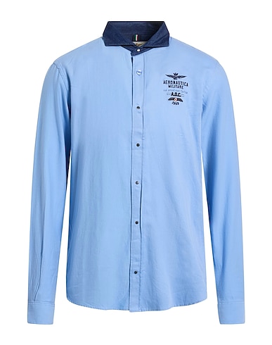 AERONAUTICA MILITARE Shirts BLU CHIARO 100% Cotton
