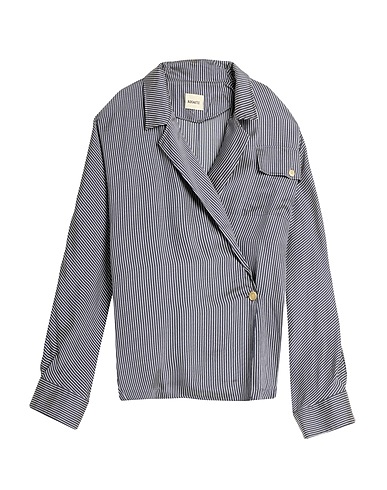 KHAITE Gestreiftes Hemd Marineblau 86% Viskose, 14% Seide