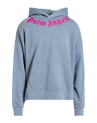 PALM ANGELS Hooded track jacket  Grey 100% Cotton, Elastane