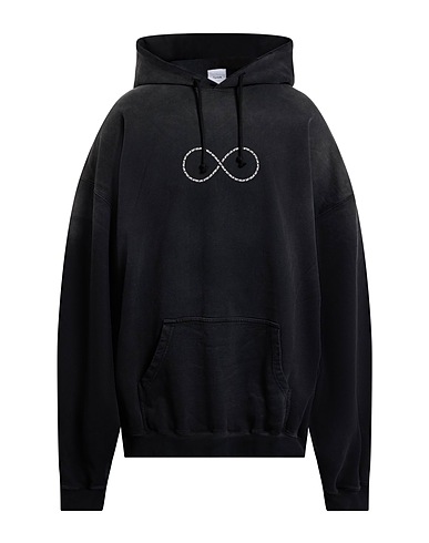 VETEMENTS Hooded sweatshirt Black 100% Cotton, Elastane
