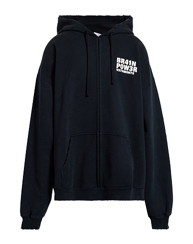 VETEMENTS Hooded track jacket  Black 80% Cotton, 20% Polyester