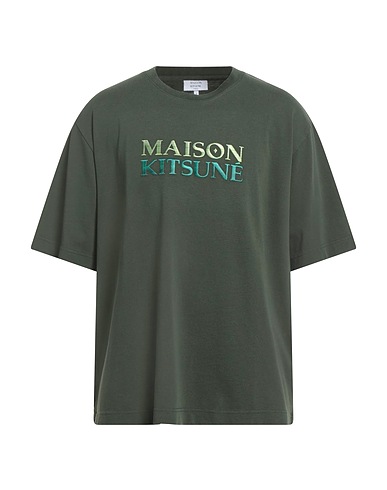 MAISON KITSUNÉ T-Shirt Dunkelgrün 100% Baumwolle