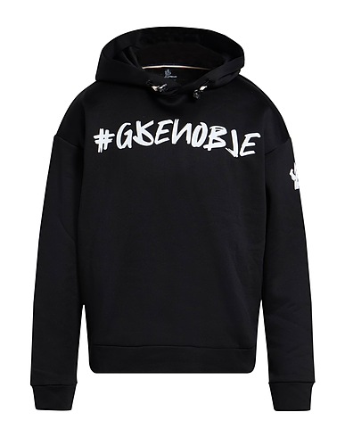 MONCLER GRENOBLE Hooded track jacket  Black 55% Polyamide, 45% Cotton