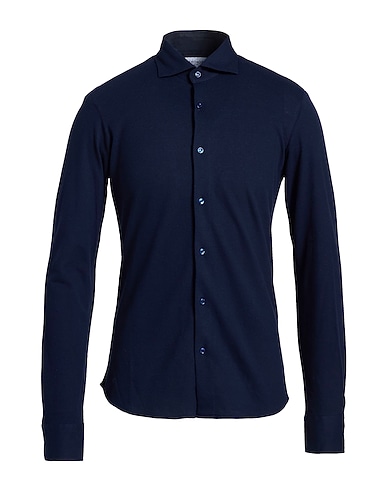 HERITAGE Solid color shirt Midnight blue 100% Cotton