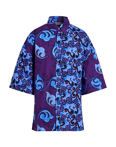 VERSACE JEANS COUTURE Patterned shirt Purple 100% Cotton