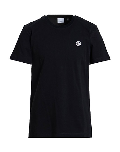 BURBERRY Basic T-shirt Black 100% Cotton, Elastane