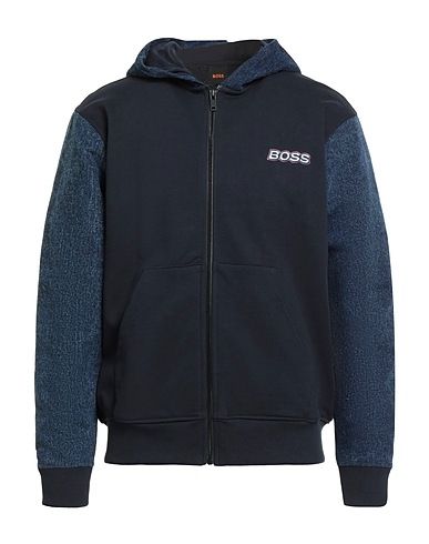 BOSS Sweat-shirt Bleu nuit 100% Coton