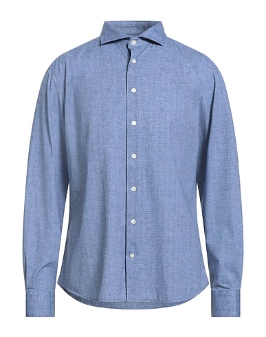 TRAIANO Solid colour shirt Slate blue 42% Polyamide, 42% Polyester, 16% Elastane
