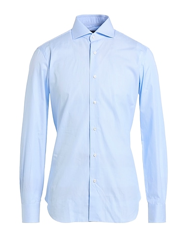 BARBA Napoli Striped shirt Sky blue 100% Cotton