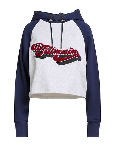 BALMAIN Hooded sweatshirt Light grey 100% Cotton