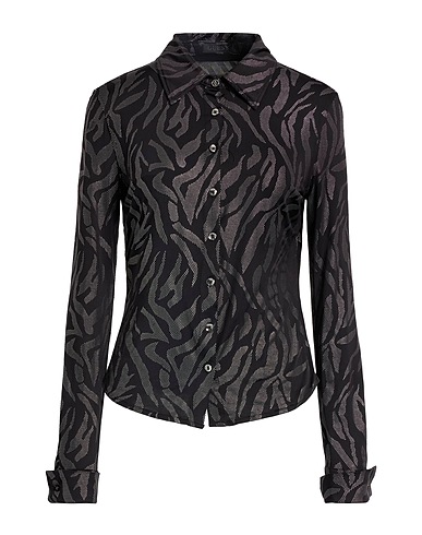 GUESS Patterned shirts & blouses Black 93% Polyester, 7% Elastane