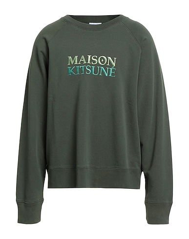 MAISON KITSUNÉ Sweat-shirt VERDE SCURO 100% Coton