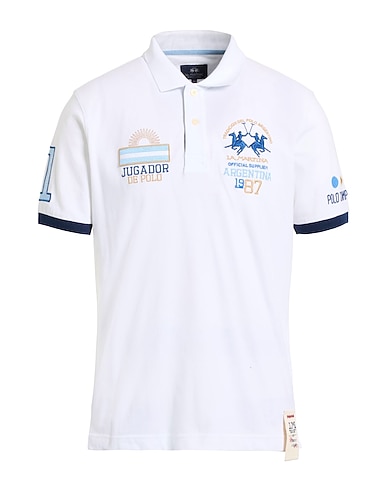 LA MARTINA Polo shirt White 95% Cotton, 5% Elastane