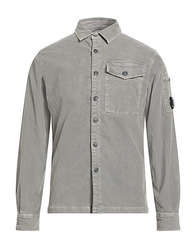 C.P. COMPANY Solid colour shirt Military green 97% Cotton, 3% Elastane