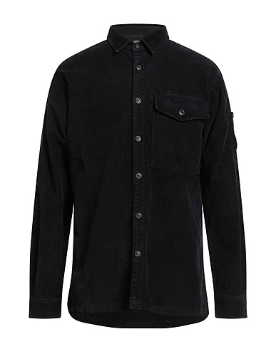 C.P. COMPANY Solid colour shirt Black 97% Cotton, 3% Elastane