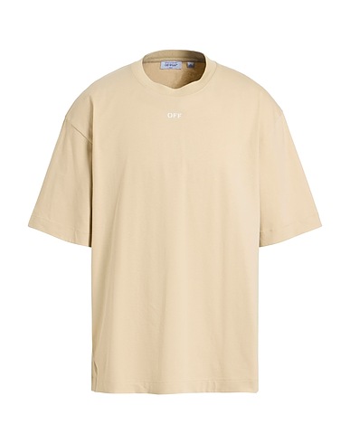 OFF-WHITE™ T-shirt Beige 100% Cotton, Elastane