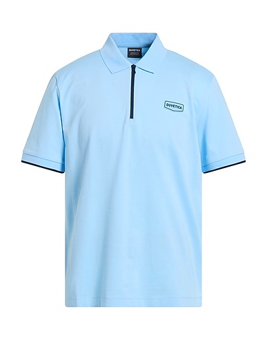 DUVETICA Polo shirt Light blue 57% Cotton, 43% Polyester