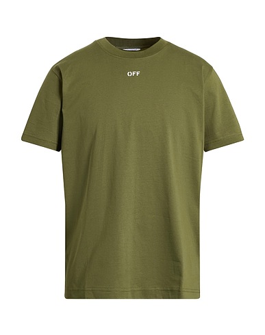 OFF-WHITE™ Basic T-Shirt Military green 100% Cotton, Elastane