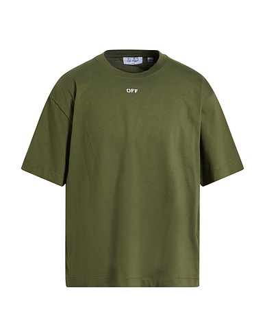 OFF-WHITE™ Basic T-Shirt Military green 100% Cotton, Elastane