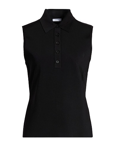 FERRAGAMO Polo shirt Black 90% Viscose, 7% Polyamide, 3% Elastane